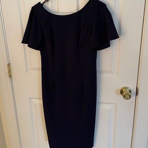 Size 6 Navy Blue Dress with low cut back